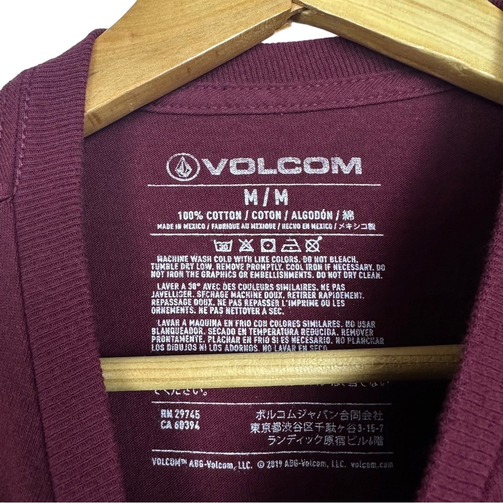 Volcom Burgundy Mcmxci Stone Age Graphic Crewneck… - image 4